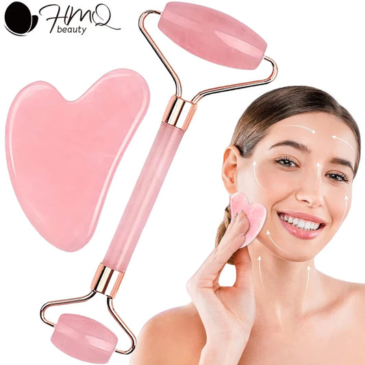 2 Pc Facial Roller Gua Sha Massage Kit