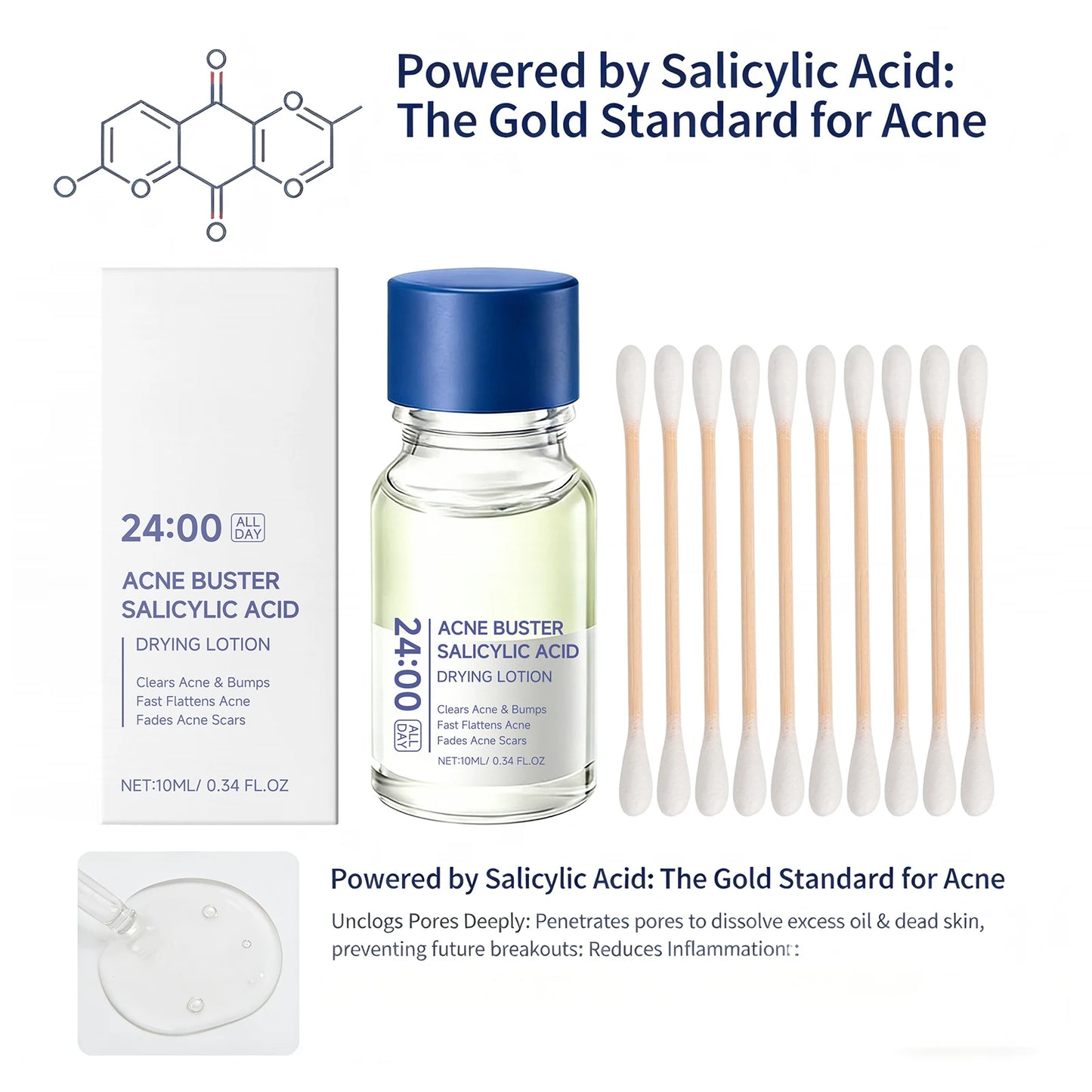 Salicylic Acid Face Serum with Cotton Swab