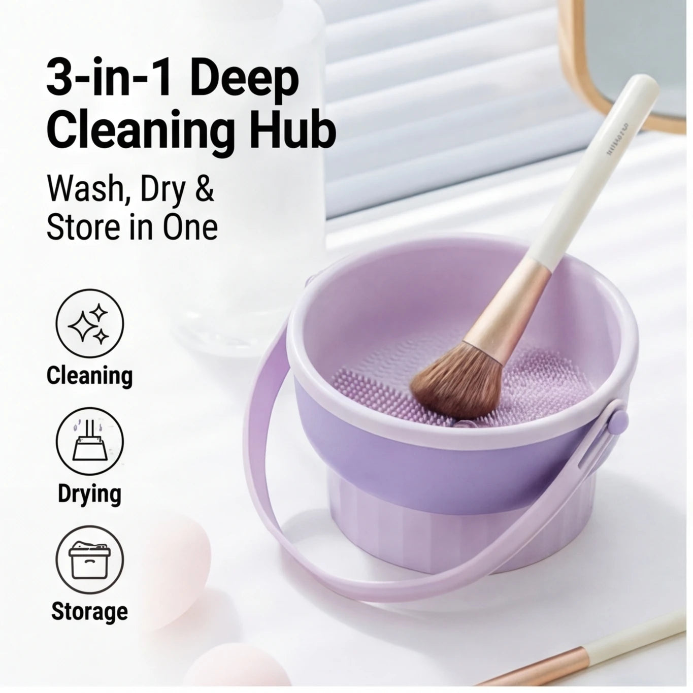 Silicone Makeup Brush Cleaning Bowl